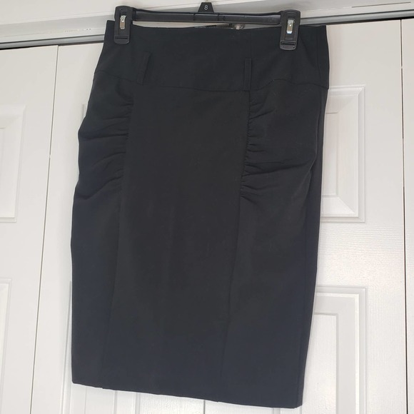 MUNYA5ADD BCX Juniors‎ Black Panel Ruched Pencil Skirt SIze 7 - Picture 2 of 11